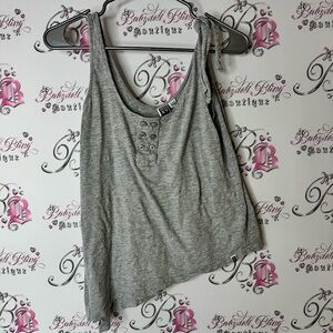 Roxy tank top buttons tie up sleeve logo Women's Top by Roxy